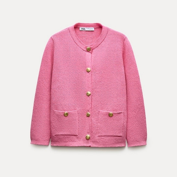Zara Sweaters - NWT...Zara pink round neck cardigan ✨️